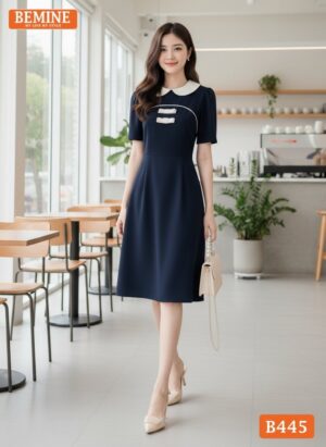 Đầm thiết kế BEMINE Peplum Công Sở Cổ Tròn B445