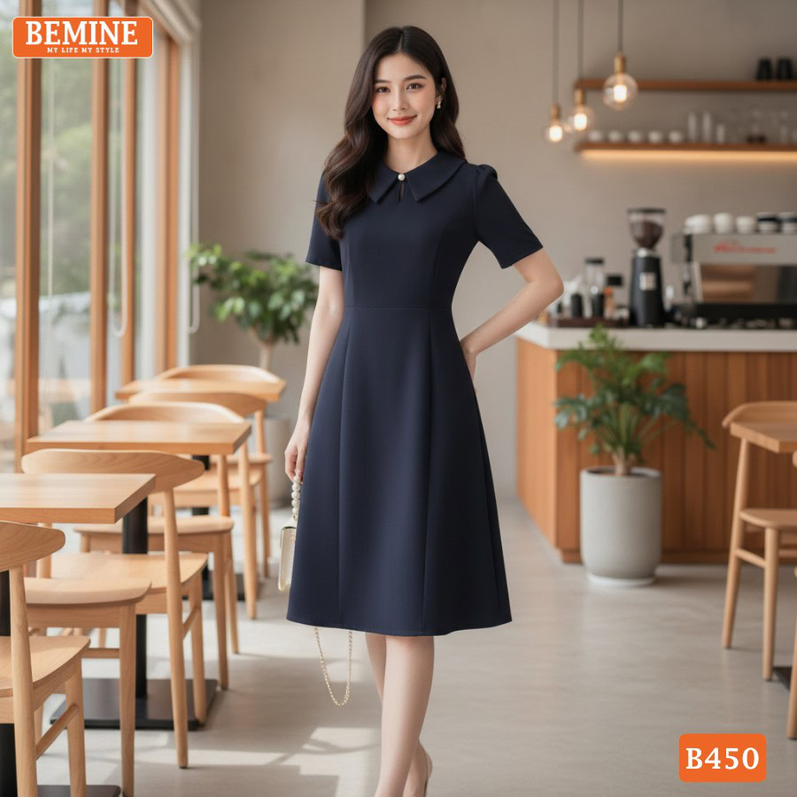 Phong cách thời trang nữ tính hiện đại với đầm BEMINE B450.