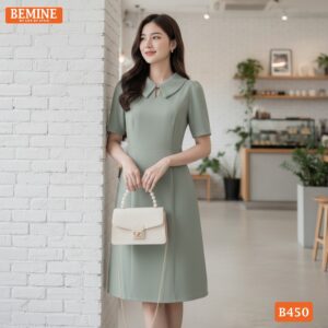 Đầm BEMINE B450 màu xanh tôn da và tạo sự thoải mái.