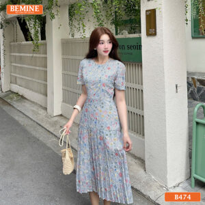 Đầm BEMINE B474 họa tiết in hoa phù hợp đi chơi và dạo phố.