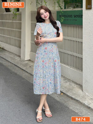 Đầm thiết kế BEMINE B474 dáng chữ A giúp che khuyết điểm.