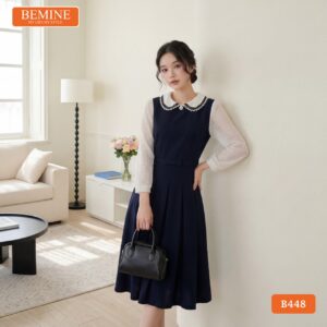 Thiết kế đầm chữ A phối ren thương hiệu BEMINE mã B448.