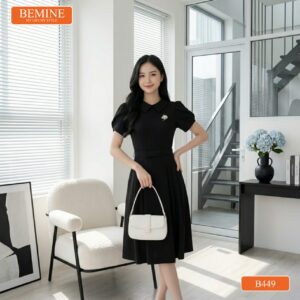 Thiết kế đầm chữ A tay búp sen thương hiệu BEMINE mã B449.