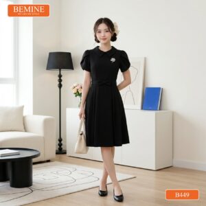 Đầm thiết kế BEMINE Peplum Công Sở Cổ Tròn B449