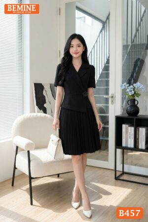 Thiết kế đầm chữ A tùng xếp ly thương hiệu BEMINE mã B457.