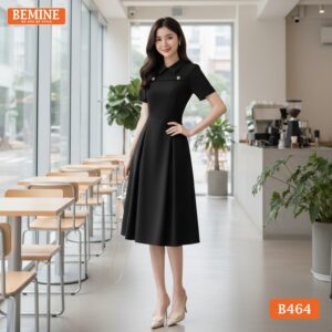 Thiết kế đầm chữ A cổ đức thương hiệu BEMINE mã B464.