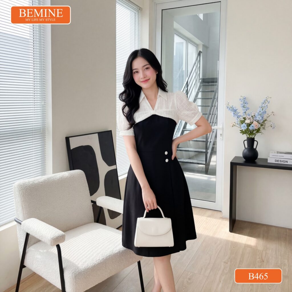 Phong cách thời trang nữ tính quý phái với đầm B465.