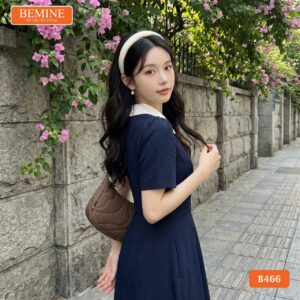 Phong cách thời trang nữ tính quý phái cùng đầm nơ lệch B466.