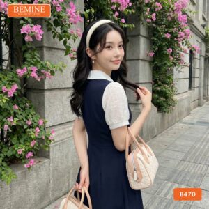 Đầm BEMINE B470 dáng chữ A phù hợp đi làm và gặp gỡ đối tác.