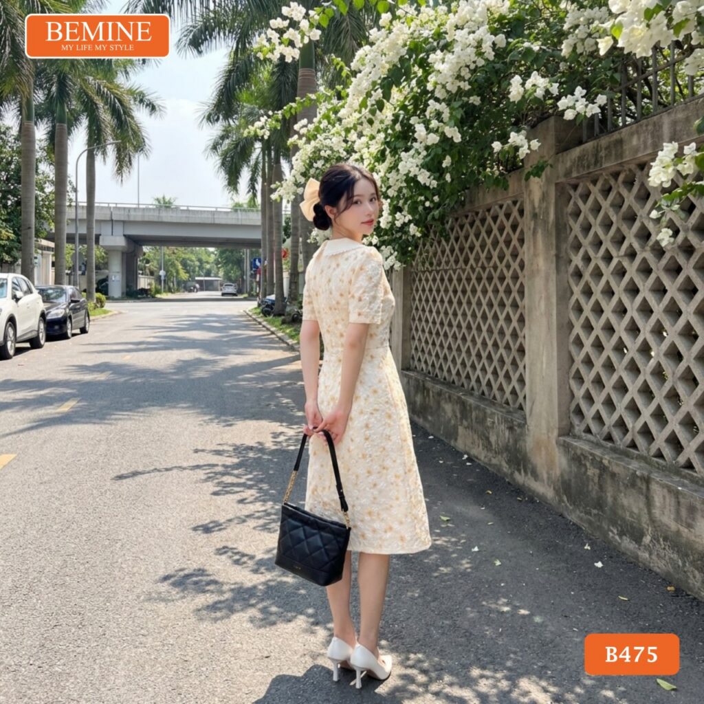 Phong cách thời trang đi chơi điệu đà cùng mẫu đầm mới B475.
