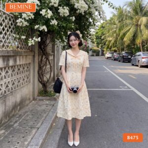 Thiết kế đầm chữ A cổ thủy thủ thương hiệu BEMINE mã B475.