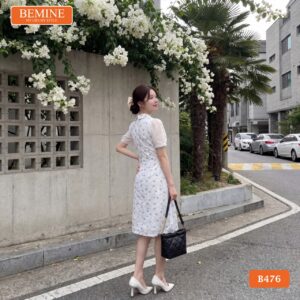 Hình ảnh thực tế đầm BEMINE B476 màu sắc nhã nhặn.