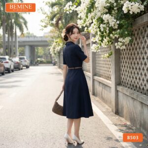 Phong cách thời trang nữ tính sang trọng với mẫu đầm BEMINE B503.