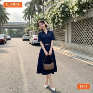 Ảnh chụp toàn thân đầm Thiết Kế BEMINE B503 màu sắc nhã nhặn.