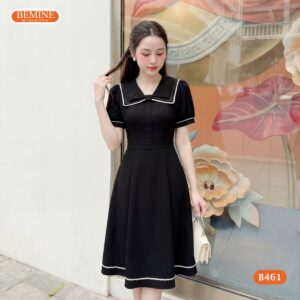 Cận cảnh đường chạy viền sắc sảo của đầm BEMINE B461.