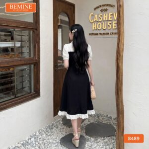 Đầm BEMINE B489 dáng chữ A phù hợp nhiều hoàn cảnh khác nhau.