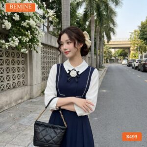 Phong cách thời trang nữ tính với đầm BEMINE B493 công sở.
