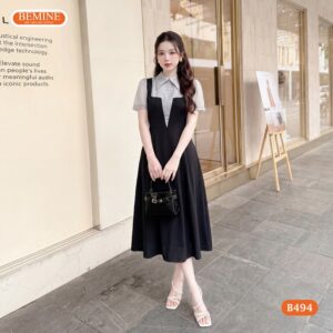 Cận cảnh họa tiết phối tơ giả yếm trên mã sản phẩm BEMINE B494.