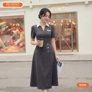 Hình ảnh thực tế đầm công sở BEMINE B496 chuẩn phom dáng.