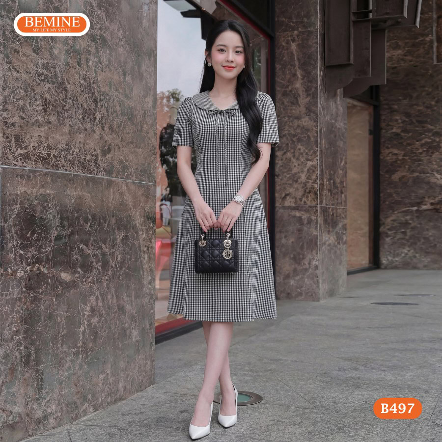 Phong cách thời trang quý phái và nhã nhặn với đầm BEMINE B497.