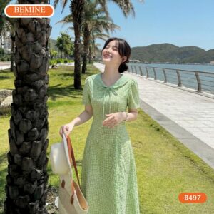 Cận cảnh chất liệu vải cao cấp của mẫu đầm thiết kế B497.