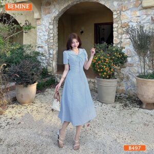 Đầm thiết kế BEMINE B497 dáng chữ A cổ thủy thủ thanh lịch.