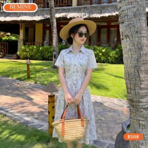 Phom dáng dài thướt tha giúp che khuyết điểm hiệu quả trên mã B508.