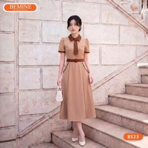Hình ảnh thực tế đầm công sở BEMINE B523 chuẩn phom dáng.