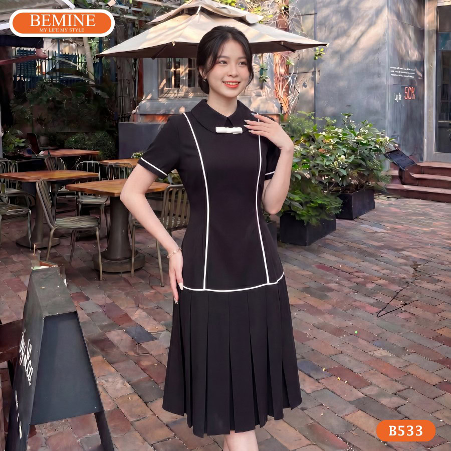 Phong cách công sở nhẹ nhàng cùng đầm chữ a B533.
