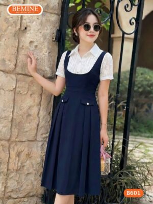Thiết kế đầm phối tơ hoa giả yếm thương hiệu BEMINE mã B601.