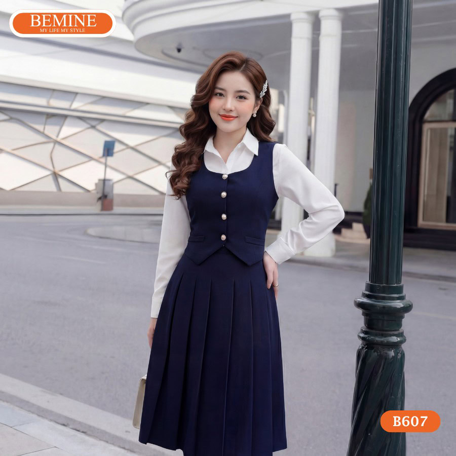 Đầm thiết kế BEMINE B607 dáng chữ a giúp tôn dáng hiệu quả.