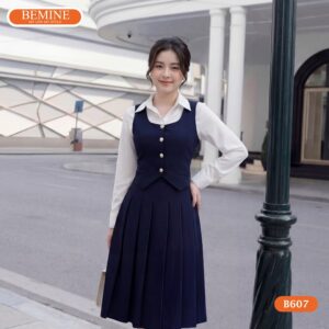 Cận cảnh chất liệu vải cao cấp của mẫu đầm thiết kế B607.