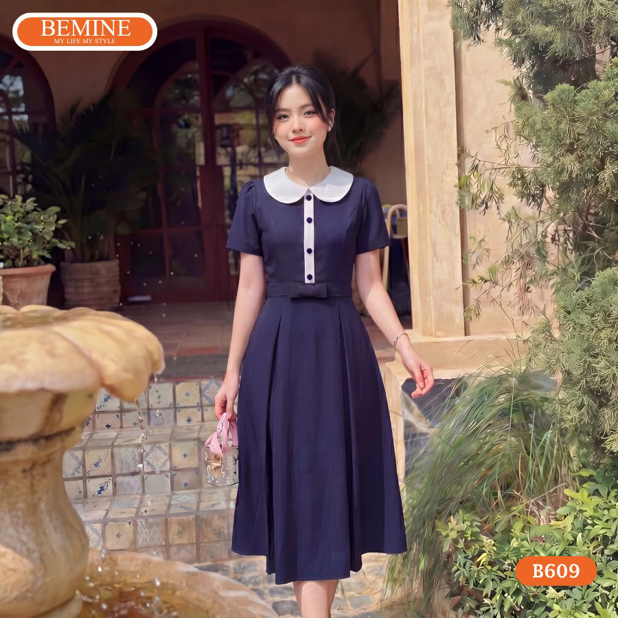 Phong cách thời trang nữ tính quý phái cùng đầm BEMINE B609.