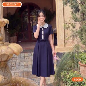 Cận cảnh đường may tỉ mỉ của đầm thiết kế BEMINE B609.