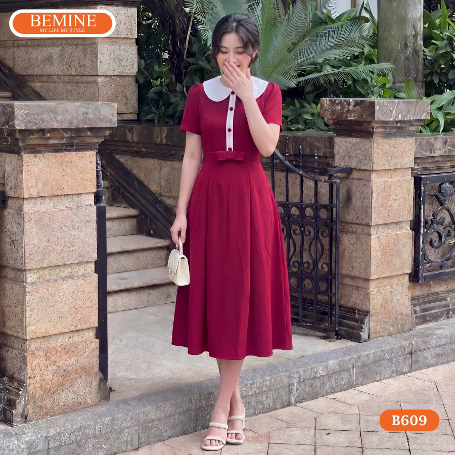 Bí quyết đầm suông mặc với gì cùng giày sneaker trắng