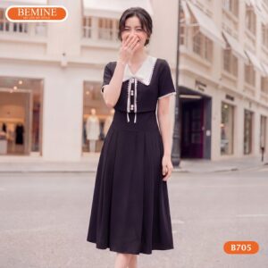 Đầm công sở B705 thiết kế dáng chữ A che khuyết điểm tốt.