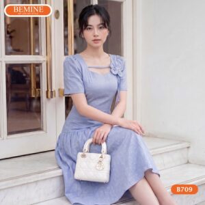 Chi tiết họa tiết tim là điểm nhấn ngọt ngào trên đầm B709.