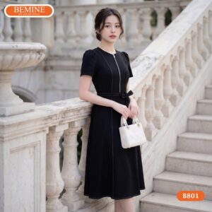 Hình ảnh thực tế đầm công sở BEMINE B801 chuẩn phom dáng.