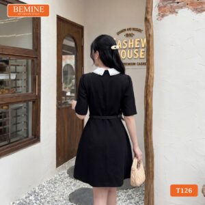 Đầm BEMINE T126 thiết kế cổ sen mang vẻ đẹp cổ điển.
