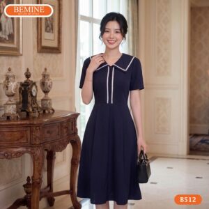 Hình ảnh thực tế đầm công sở BEMINE B512 phom dáng chuẩn.