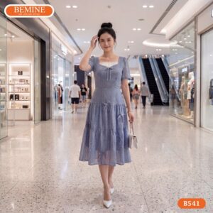 Hình ảnh thực tế đầm công sở BEMINE B541 phom dáng chuẩn đẹp.