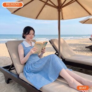 Hình ảnh thực tế đầm công sở BEMINE B547 phom dáng chuẩn.
