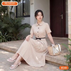 Hình ảnh thực tế đầm công sở BEMINE B549 chuẩn thiết kế.