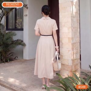 Cận cảnh phom dáng chuẩn đẹp của mẫu đầm BEMINE B549.