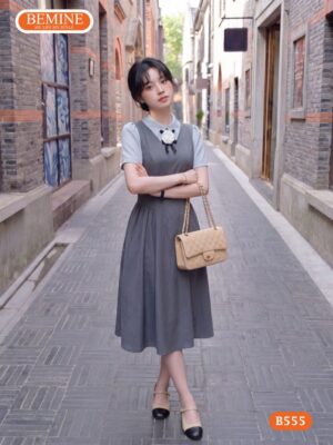 Đầm Thiết Kế BEMINE Cổ Đức Phối Nơ Dáng Dài B555 hình ảnh