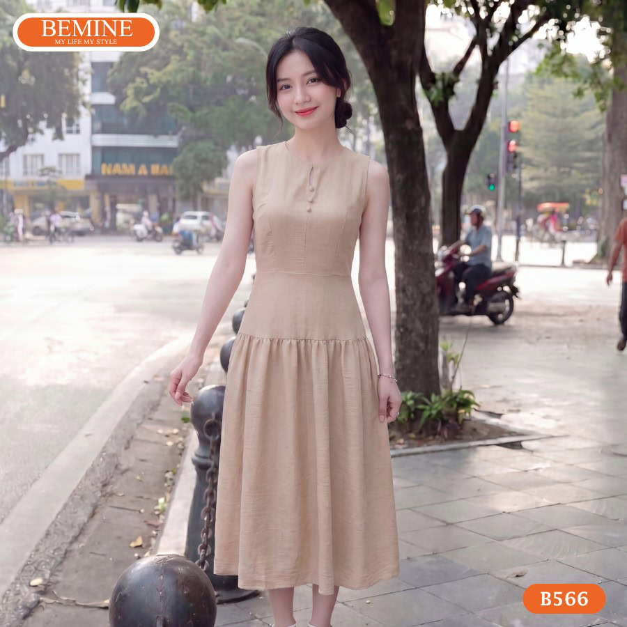 Đầm xòe xếp ly nhẹ nhàng che khuyết điểm hông và đùi