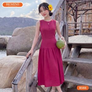 Mẫu đầm chữ a BEMINE B566 giúp tôn dáng và che bụng hiệu quả.
