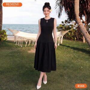 Thiết kế sát nách trẻ trung và hiện đại của đầm BEMINE B566.