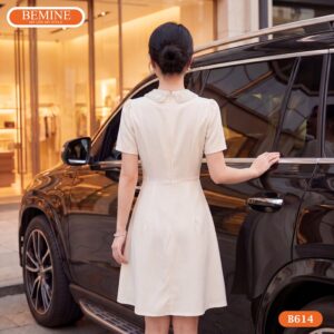 Mẫu đầm dáng ngắn BEMINE B614 giúp tôn dáng và che bụng hiệu quả.