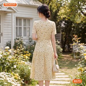 Hình ảnh thực tế đầm công sở đi tiệc BEMINE B575 phom dáng chuẩn.
